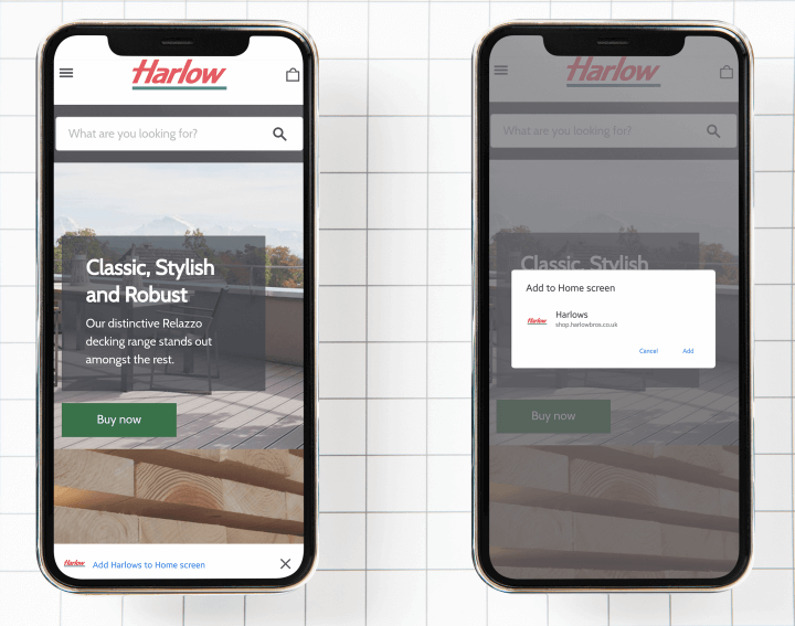 Harlow Bros - 홈 화면에 PWA 추가