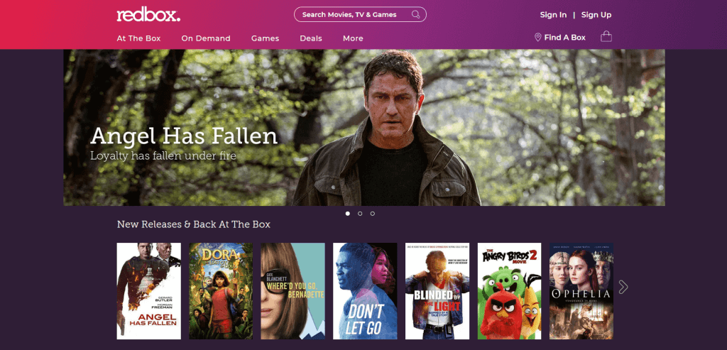 Vitrina site-ului redbox