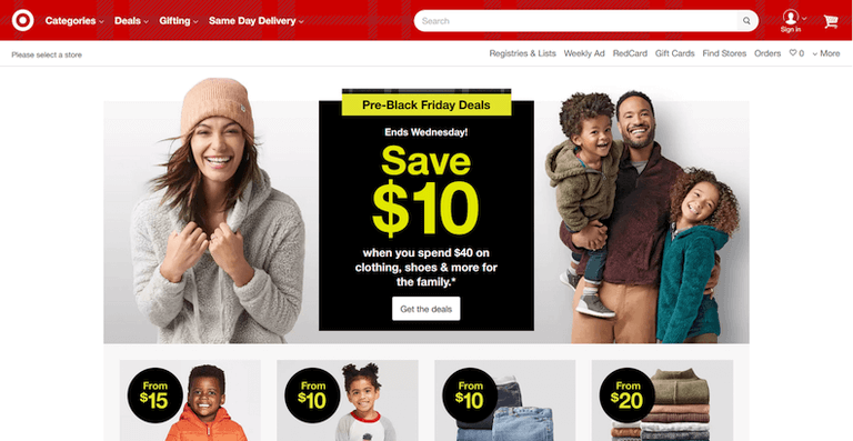 Vitrina site-ului țintă