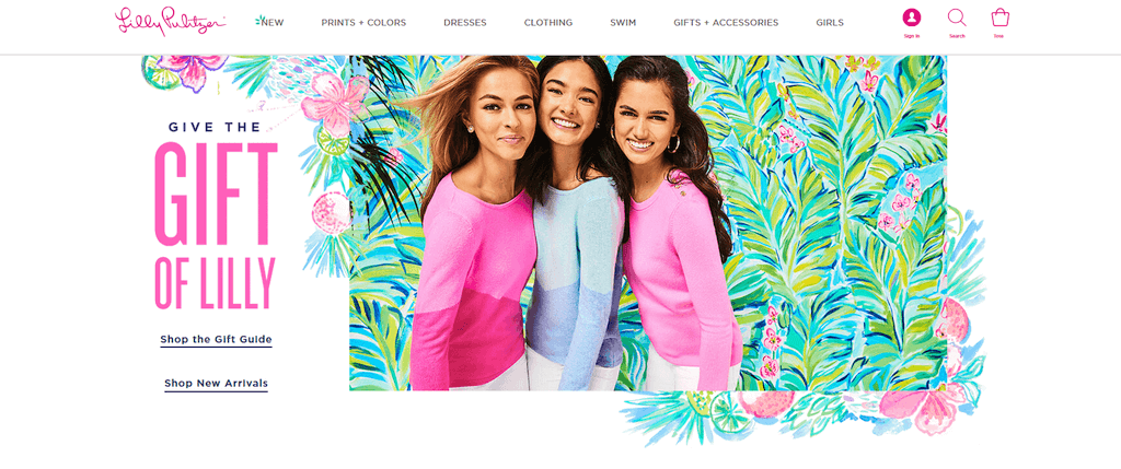 Vitrina site-ului Lilly Pulitzer