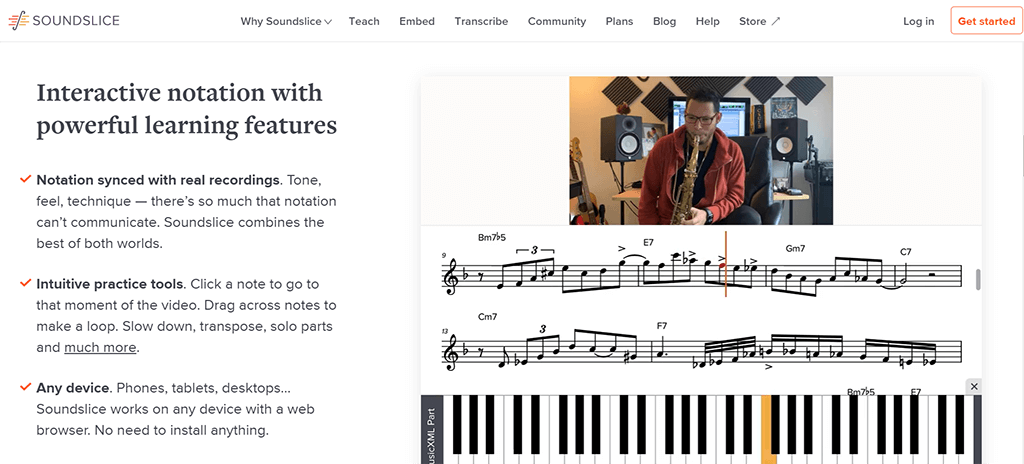 Soundslice PWA บนเดสก์ท็อป