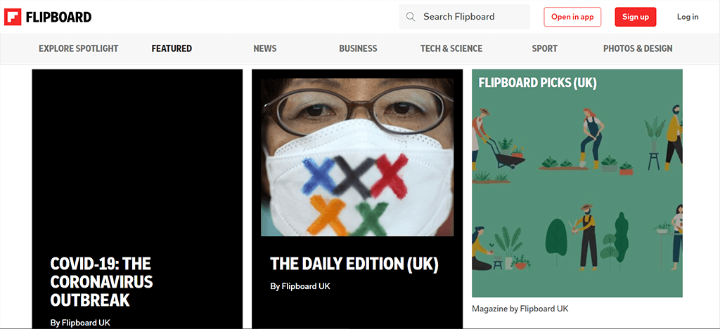 Flipboard PWA บนเดสก์ท็อป