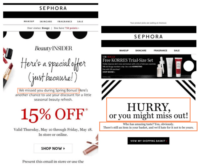 電子メールの会話型コピーライティングコンテンツ