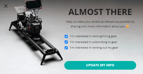 チェックボックスポップアップ