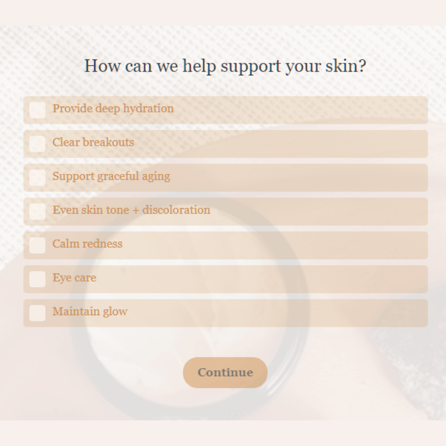 スキンケアチェックボックスクイズ