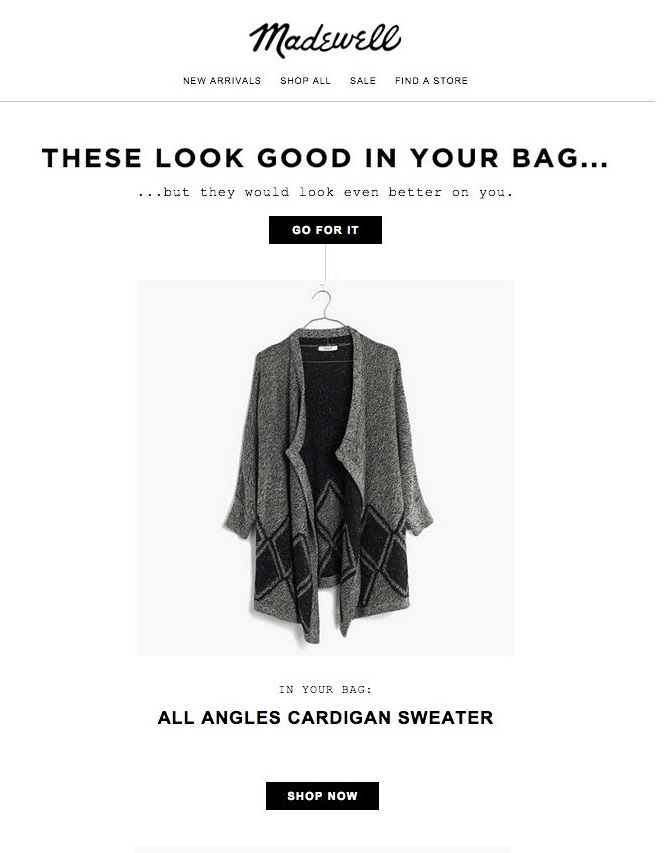 放棄された製品の電子メールリマインダー-服