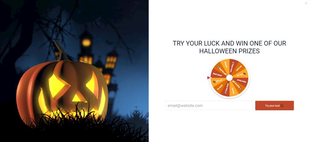 ハロウィーンゲーミフィケーションポップアップ