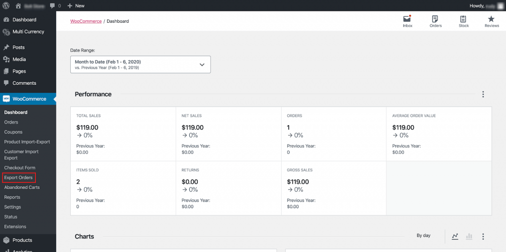 woo commerce admin ekspor
