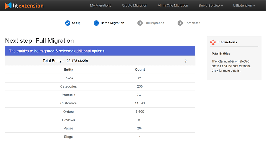 periksa hasil migrasi