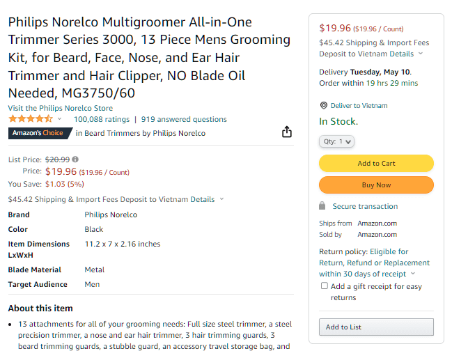 Pemesanan sekali klik Amazon