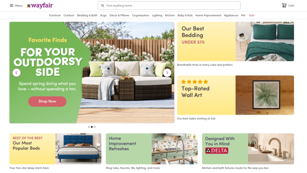 wayfair سوق التجارة الإلكترونية