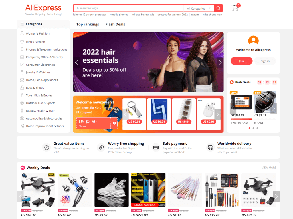 سوق Aliexpress عبر الإنترنت