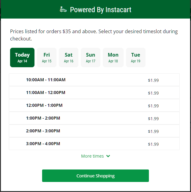 Layanan penjemputan bahan makanan