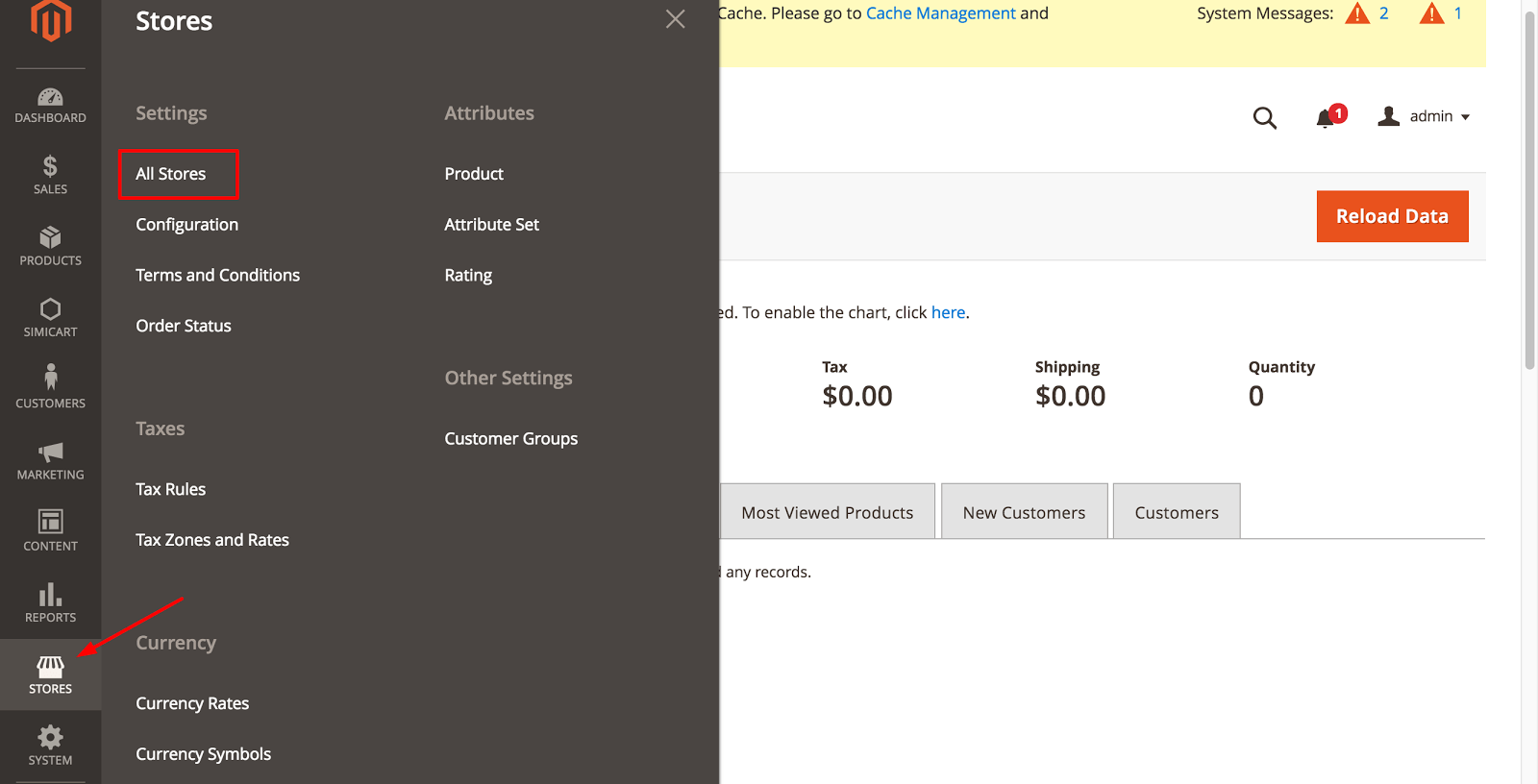 Magento 2 menu wszystkich sklepów!
