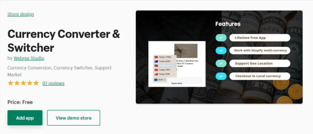 Commutateur de convertisseur de devises