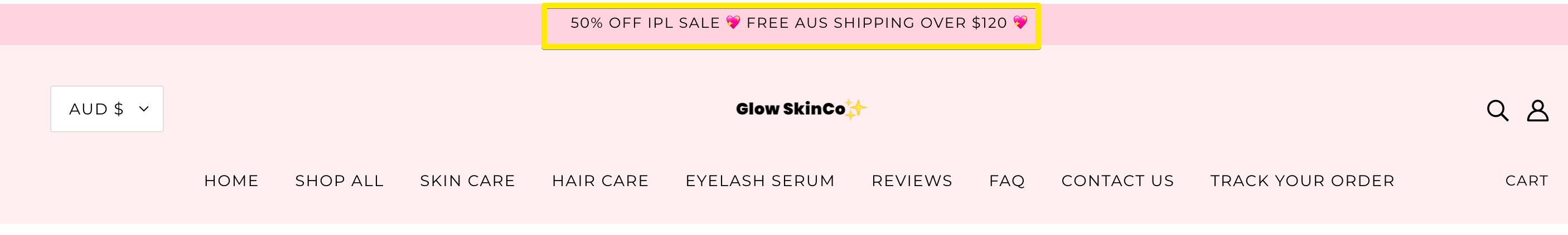 แถบประกาศบนเว็บไซต์อีคอมเมิร์ซ