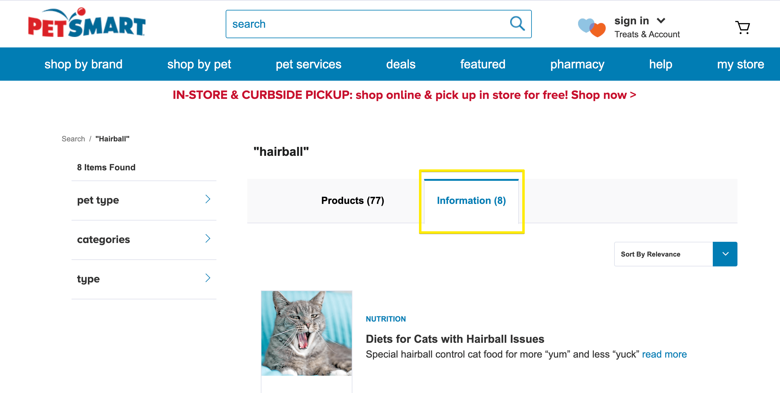 ผลการค้นหาภายในที่ไม่ใช่ผลิตภัณฑ์