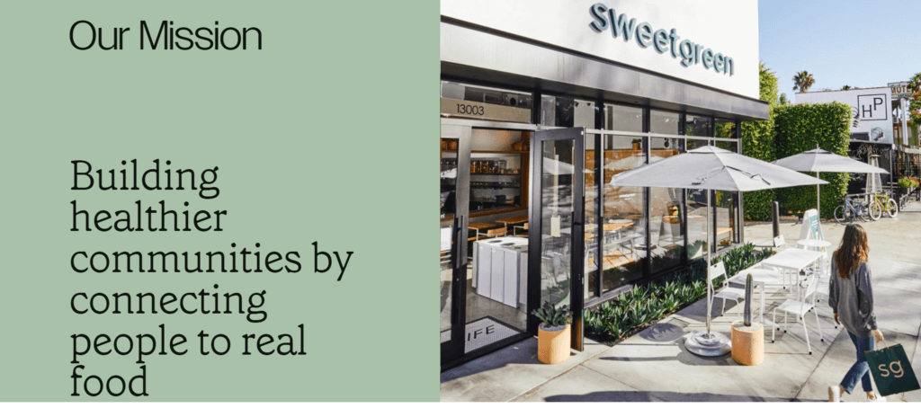 declaração de missão da sweetgreen