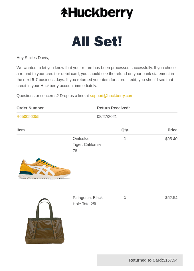 eコマースがメールを返す