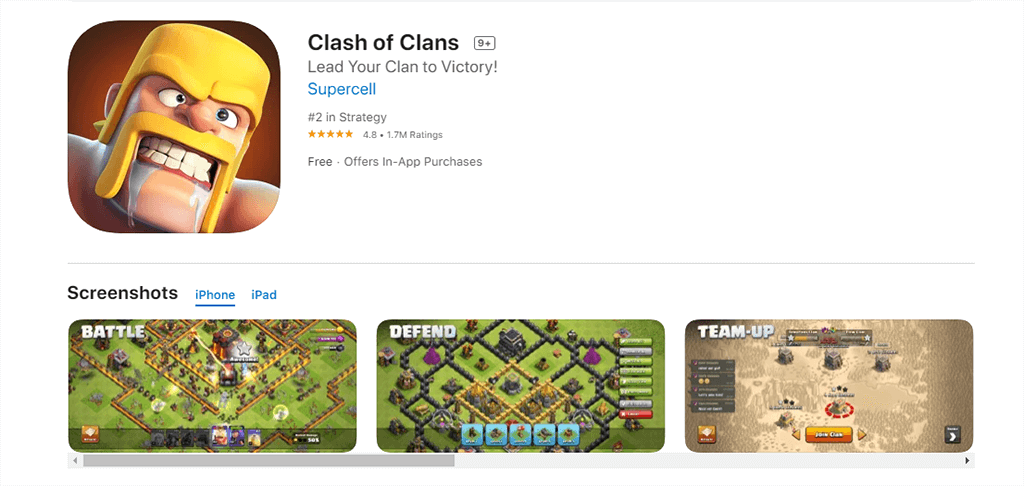 لقطات من لعبة Clash of Clans