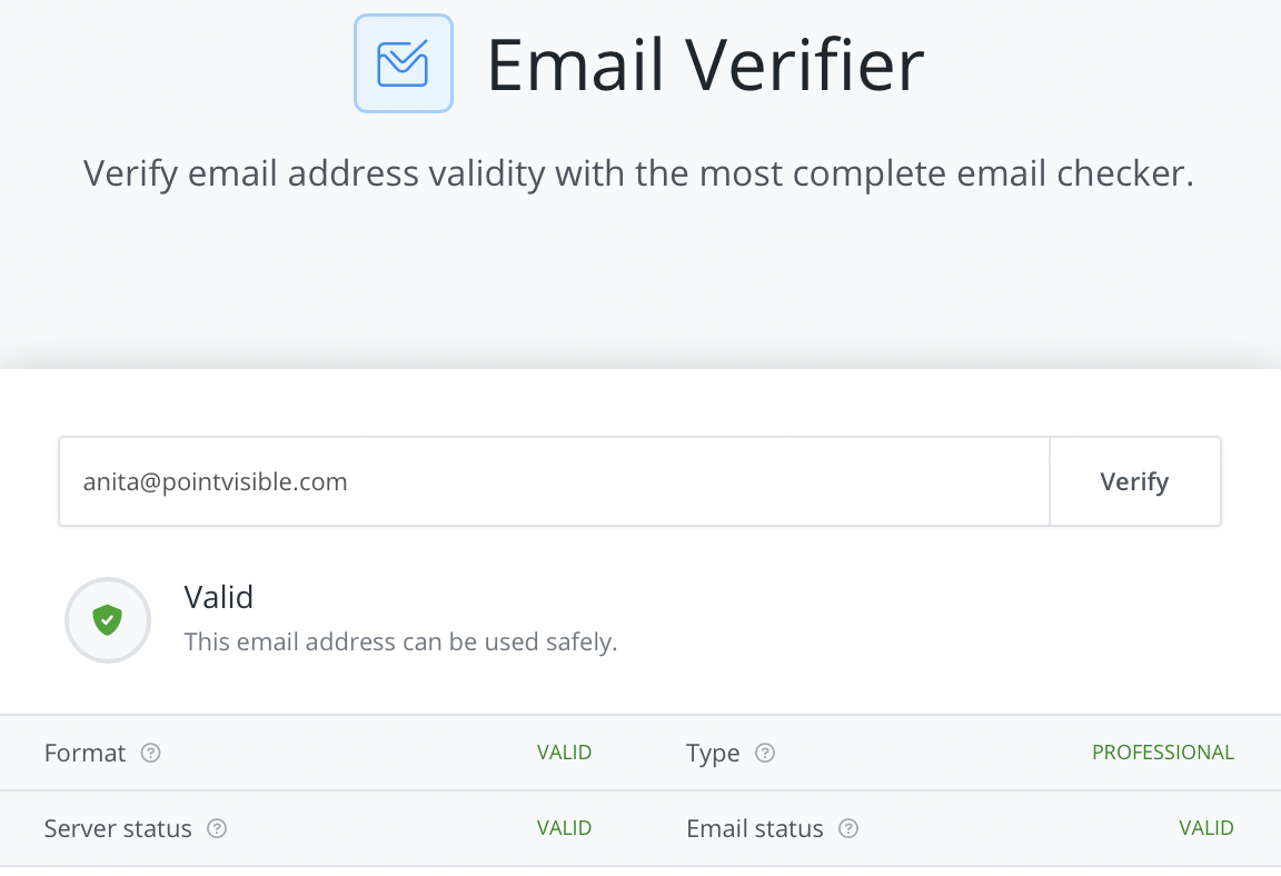 Verificatore e-mail di Hunter