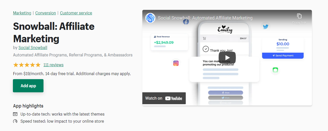 Best Shopify 聯盟營銷應用