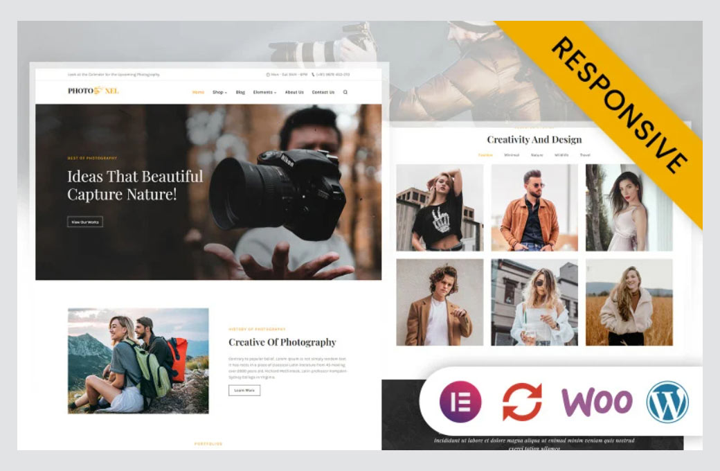 Photoxel - 사진 작가 개인 포트폴리오 Elementor WordPress 테마