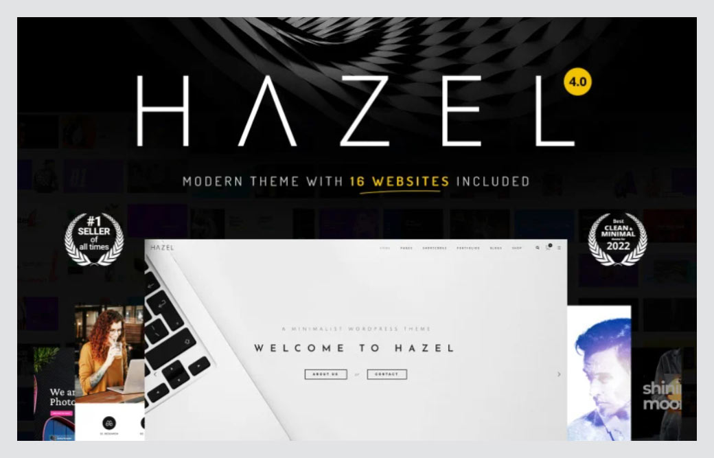 Hazel - 깨끗한 미니멀리스트 다목적 WordPress 6.0 테마