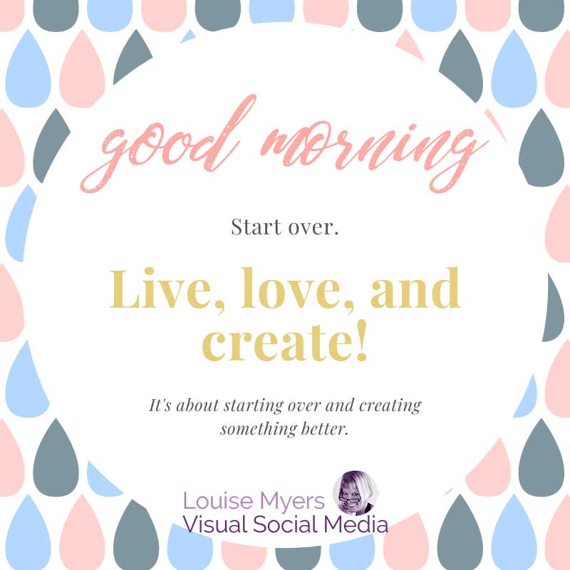กราฟิกคำพูดสร้างแรงบันดาลใจพร้อมคำอรุณสวัสดิ์เริ่มต้นใหม่และทำให้ดีขึ้น