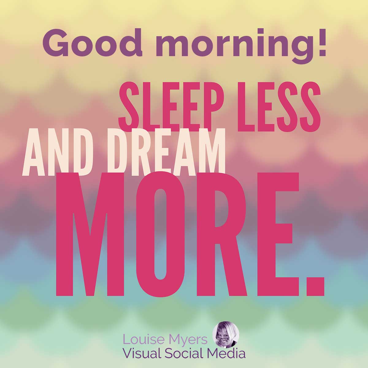 พื้นหลังสีสันสดใสบอกว่านอนน้อยลงและฝันมากขึ้น