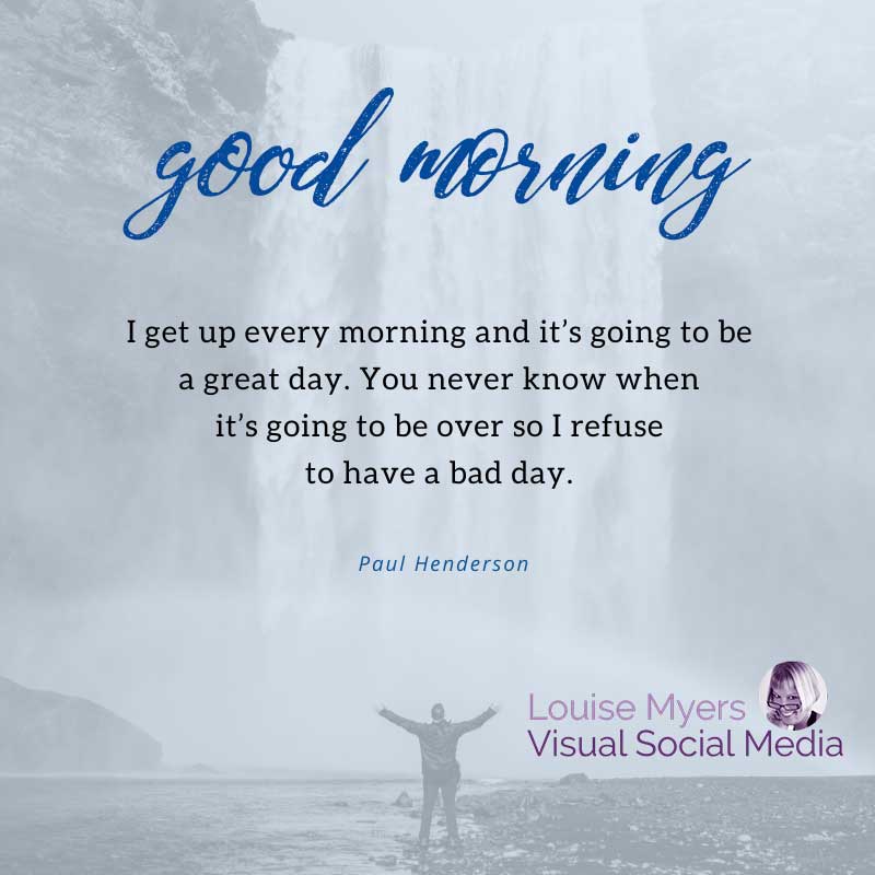 ผู้ชายยกแขนใต้น้ำตก พร้อมคำคม อรุณสวัสดิ์ ไม่ยอมทำให้เป็นวันที่แย่