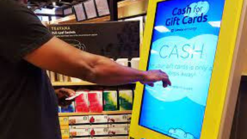 máquina de quiosco de tarjetas de regalo