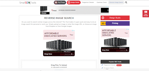 smallseotools para encontrar imagens usando pesquisa reversa