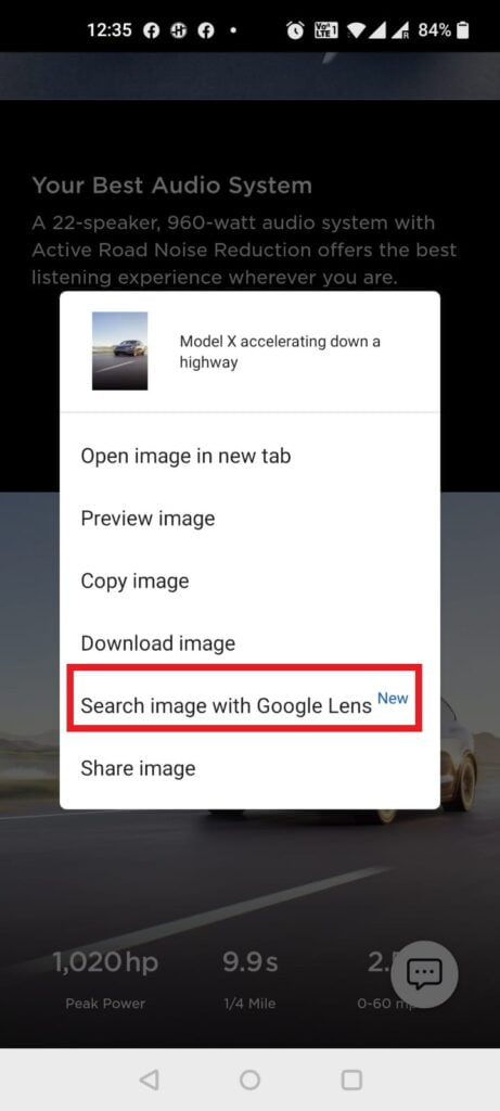 Use a lente do Google para pesquisa de imagens