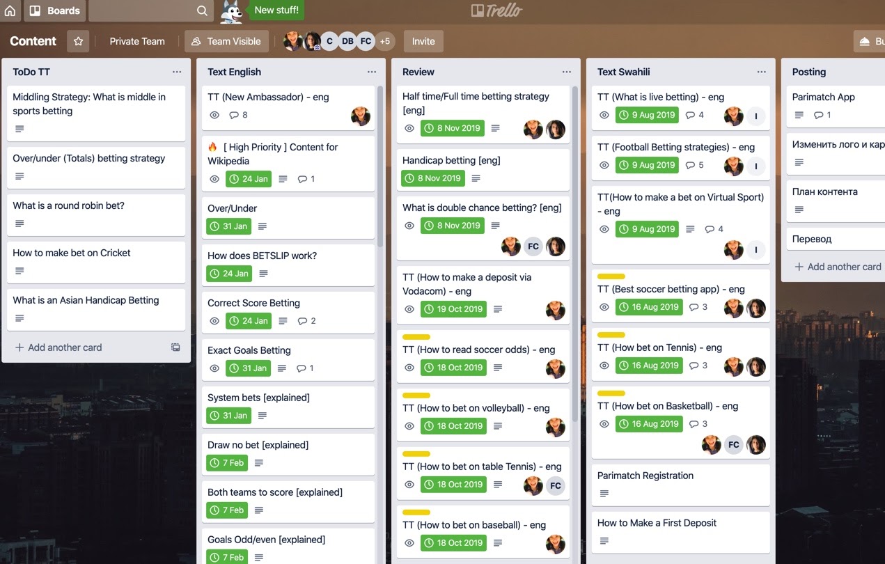Trello 的用户界面