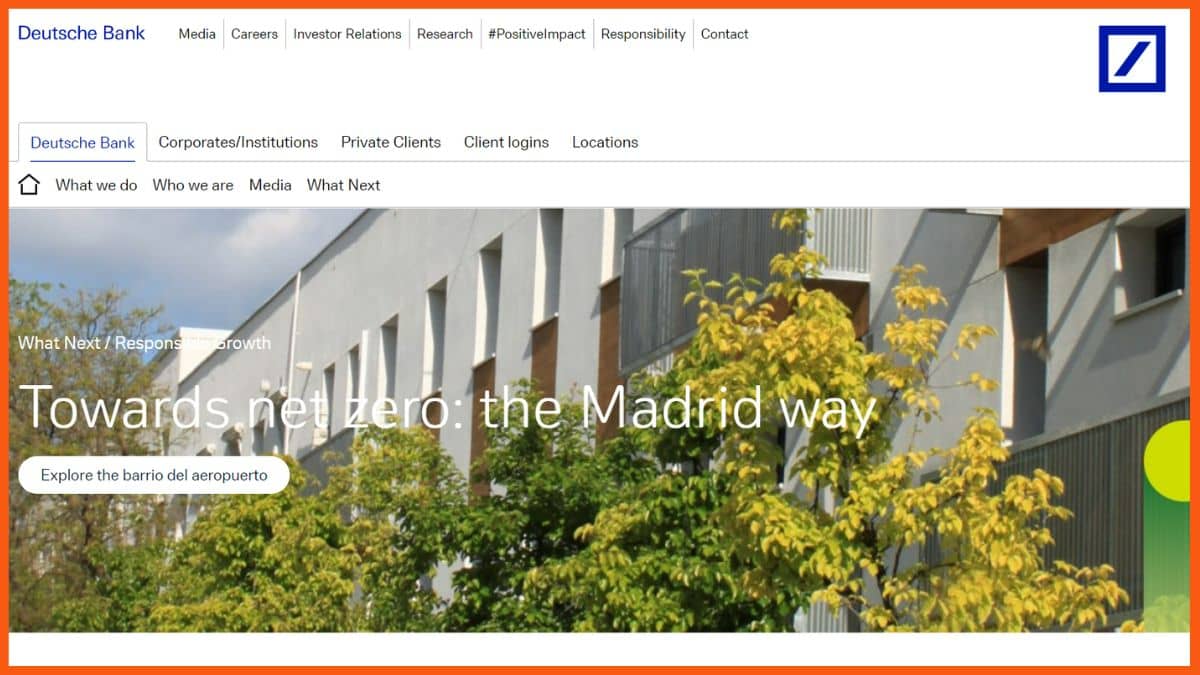 Sitio web de Deutsche Bank AG