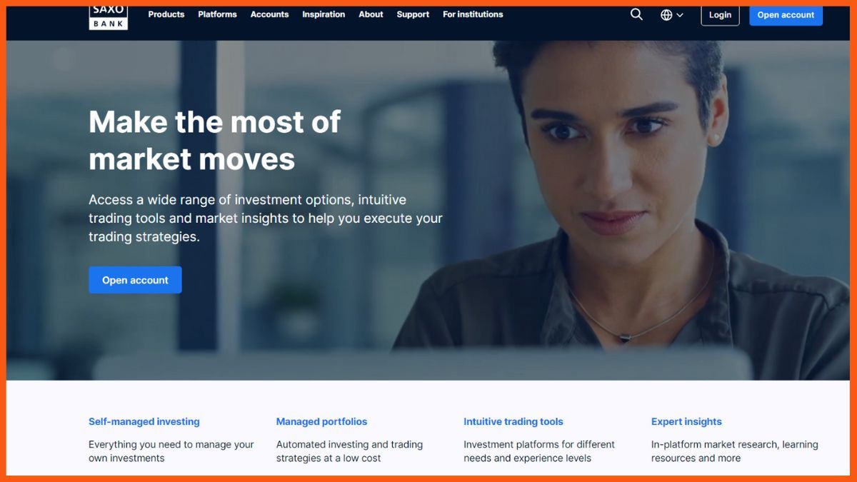 Sitio web de Saxo Bank