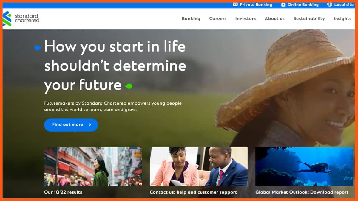 Sitio web de Standard Chartered Group