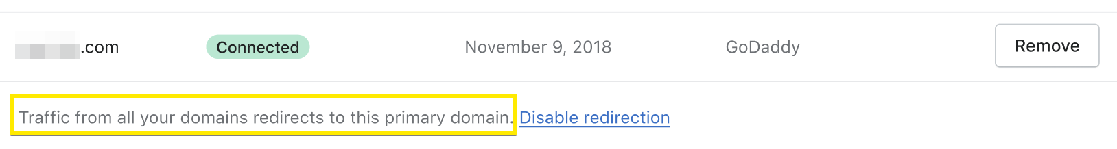 Redirecionamento de domínio da Shopify