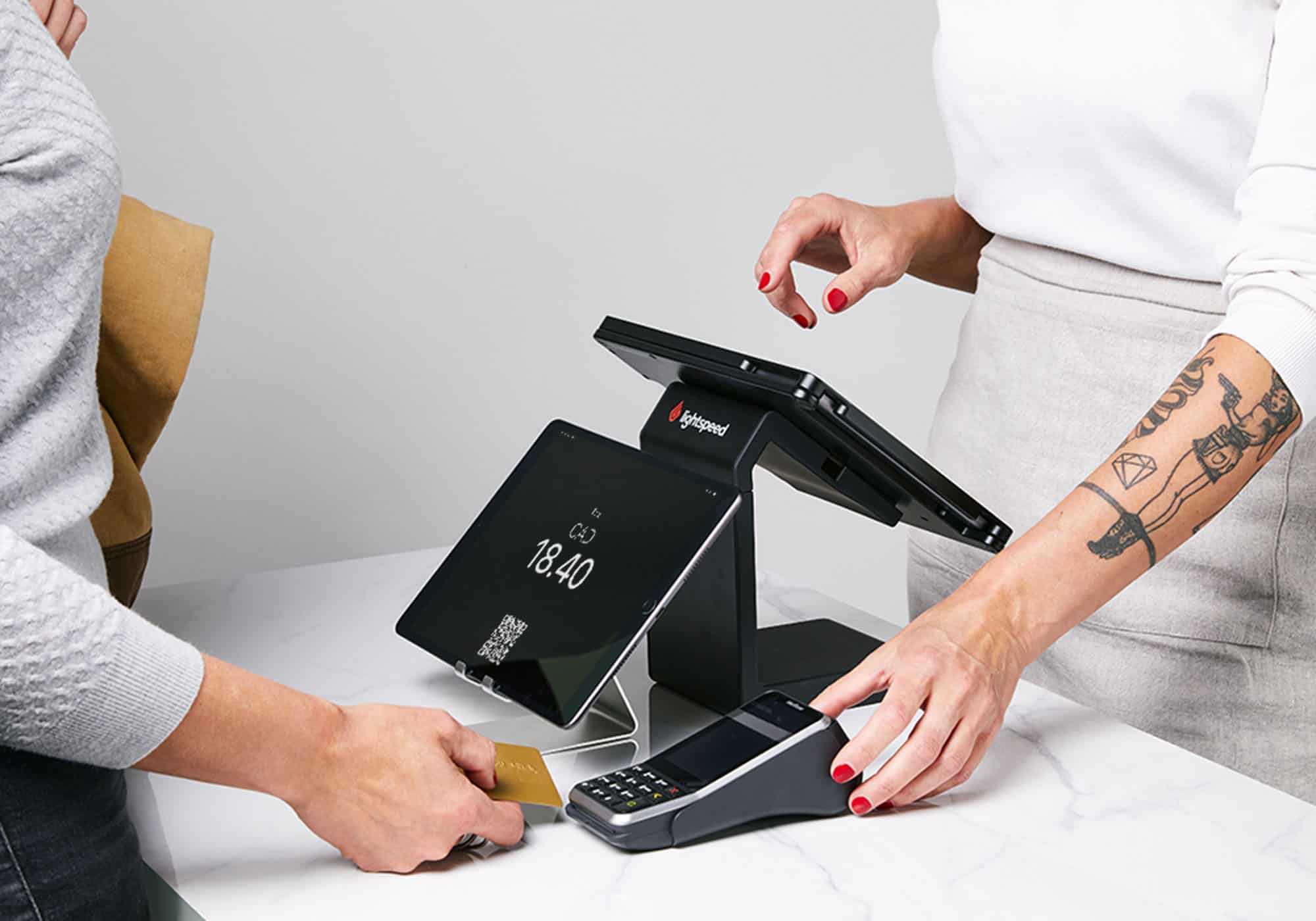 registratore ipad lightspeed con display del cliente