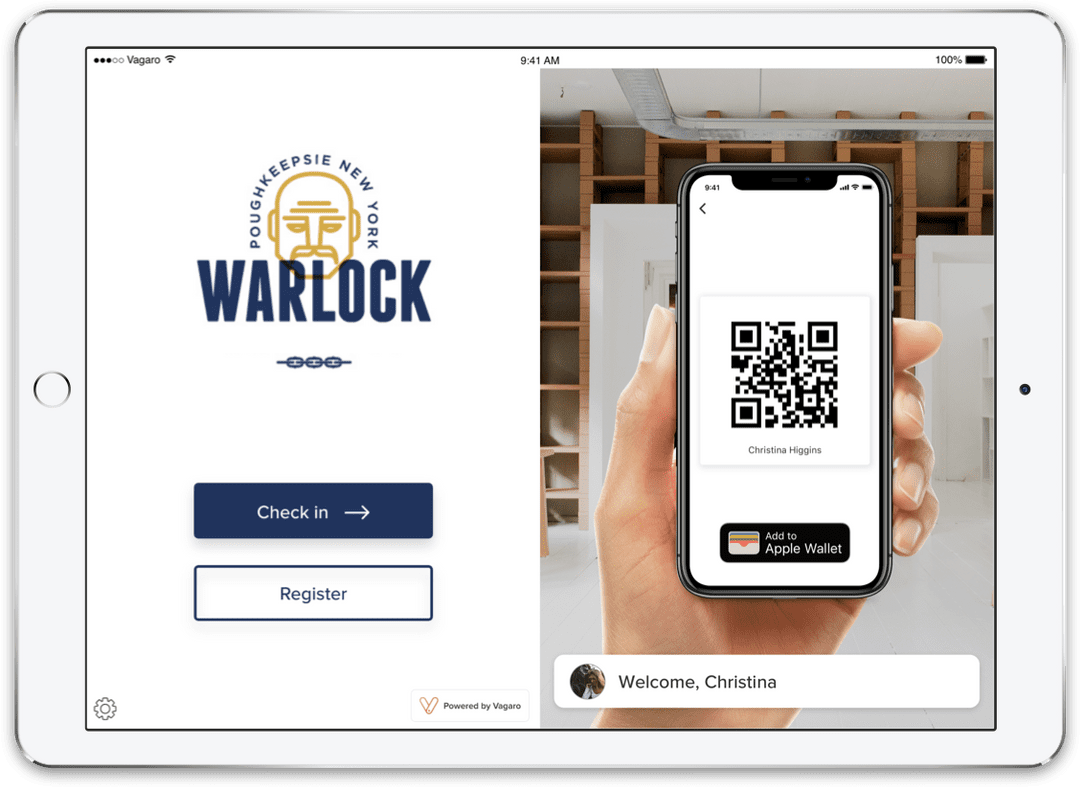 Vagaro palestra check-in app per iPad