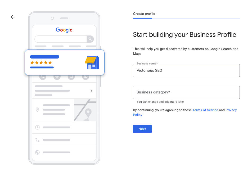 adicionar tela de localização GMB
