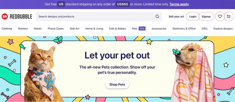Redbubble acasă