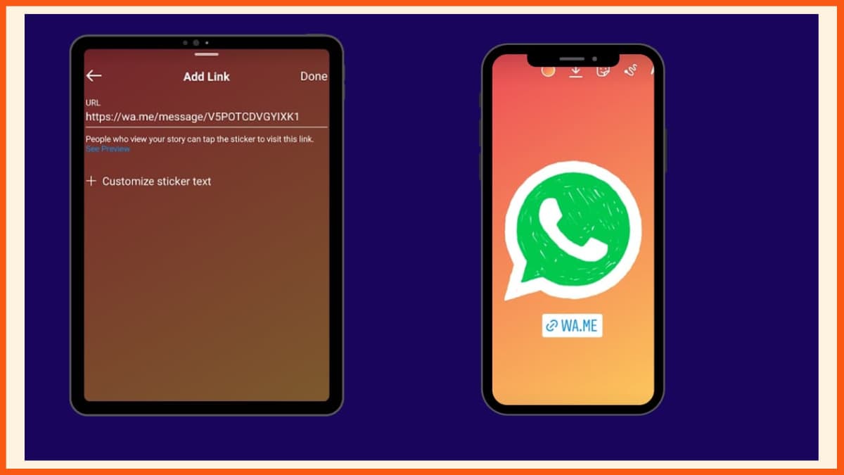 أيقونة الواتساب والرابط على Instagram Story Highlights