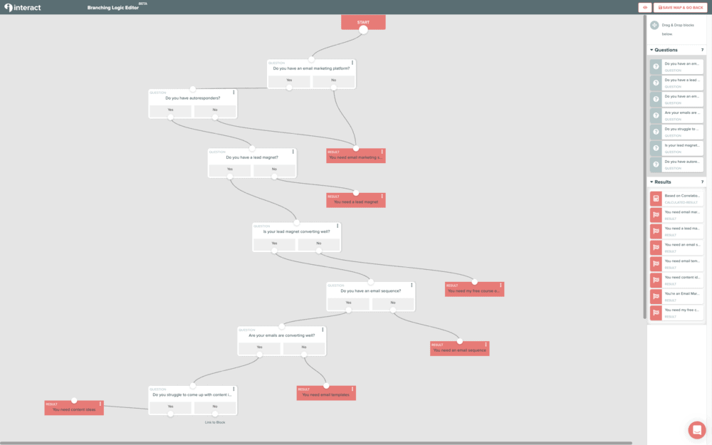 cara membuat lead magnet kuis baru - 07 visual branching logic editor