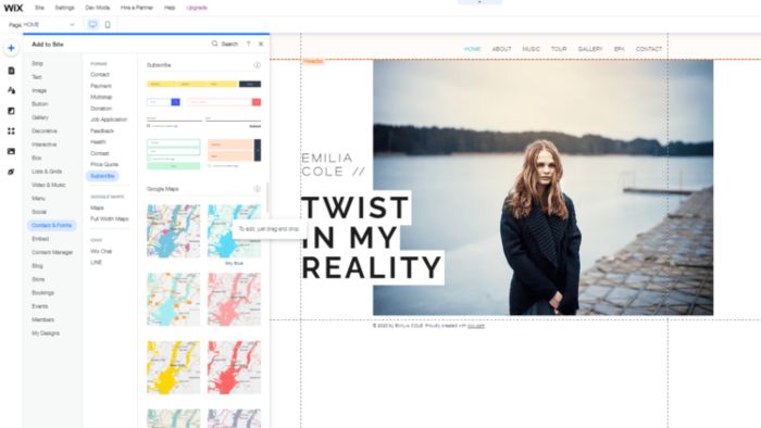 تحرير قالب wix