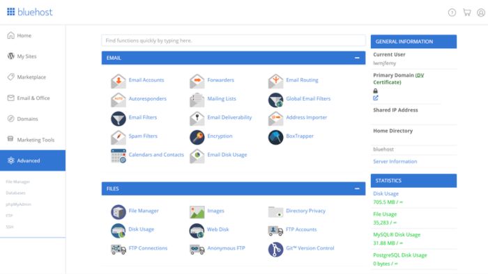 Bluehost-cpanel
