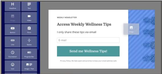 リードページのポップアップ