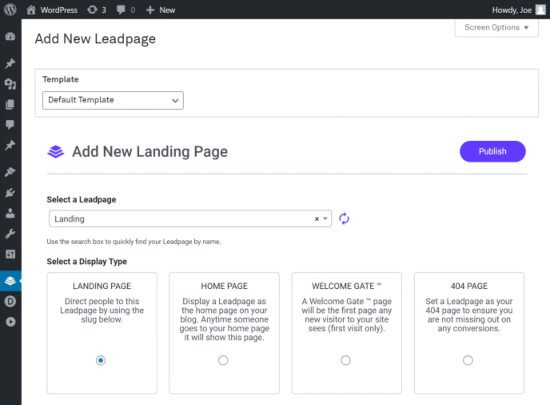 Leadpages は新しいランディング ページを追加します