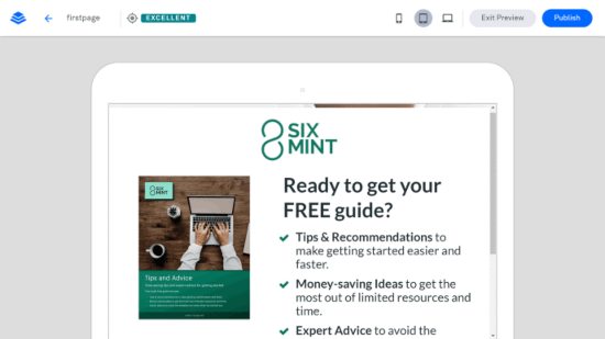 リードページのプレビュー モード